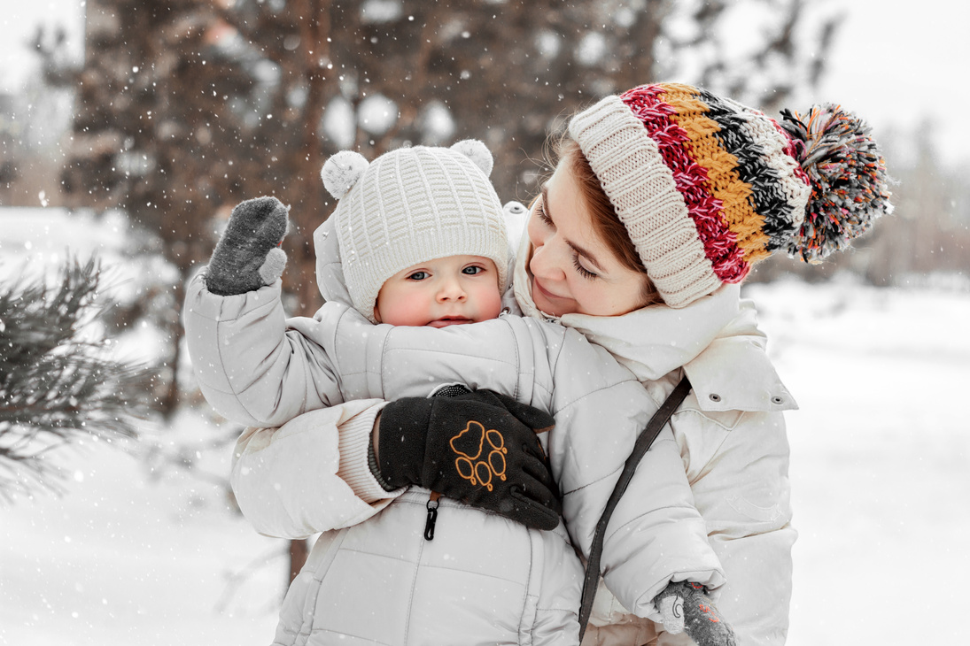 2 Children Wearing Knit Cap and Winter Jacket
